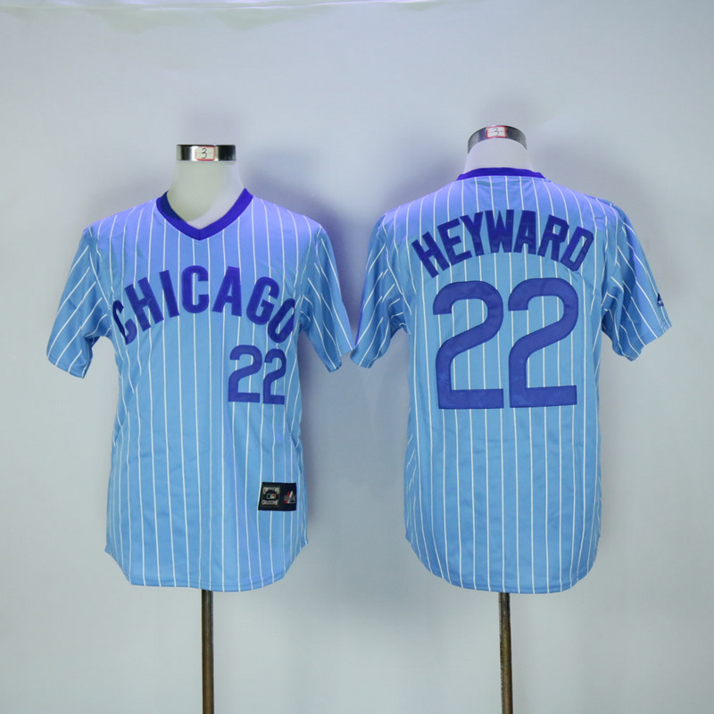 2017 MLB Chicago Cubs #22 Heywaro Blue White stripe Throwback Jerseys->chicago cubs->MLB Jersey
